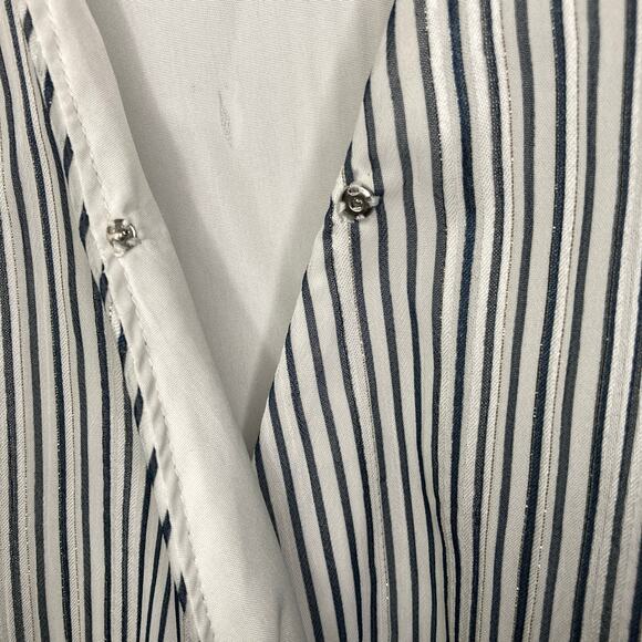 Loft Women's Size Medium Striped Peplum Blouse - Picture 4 of 8